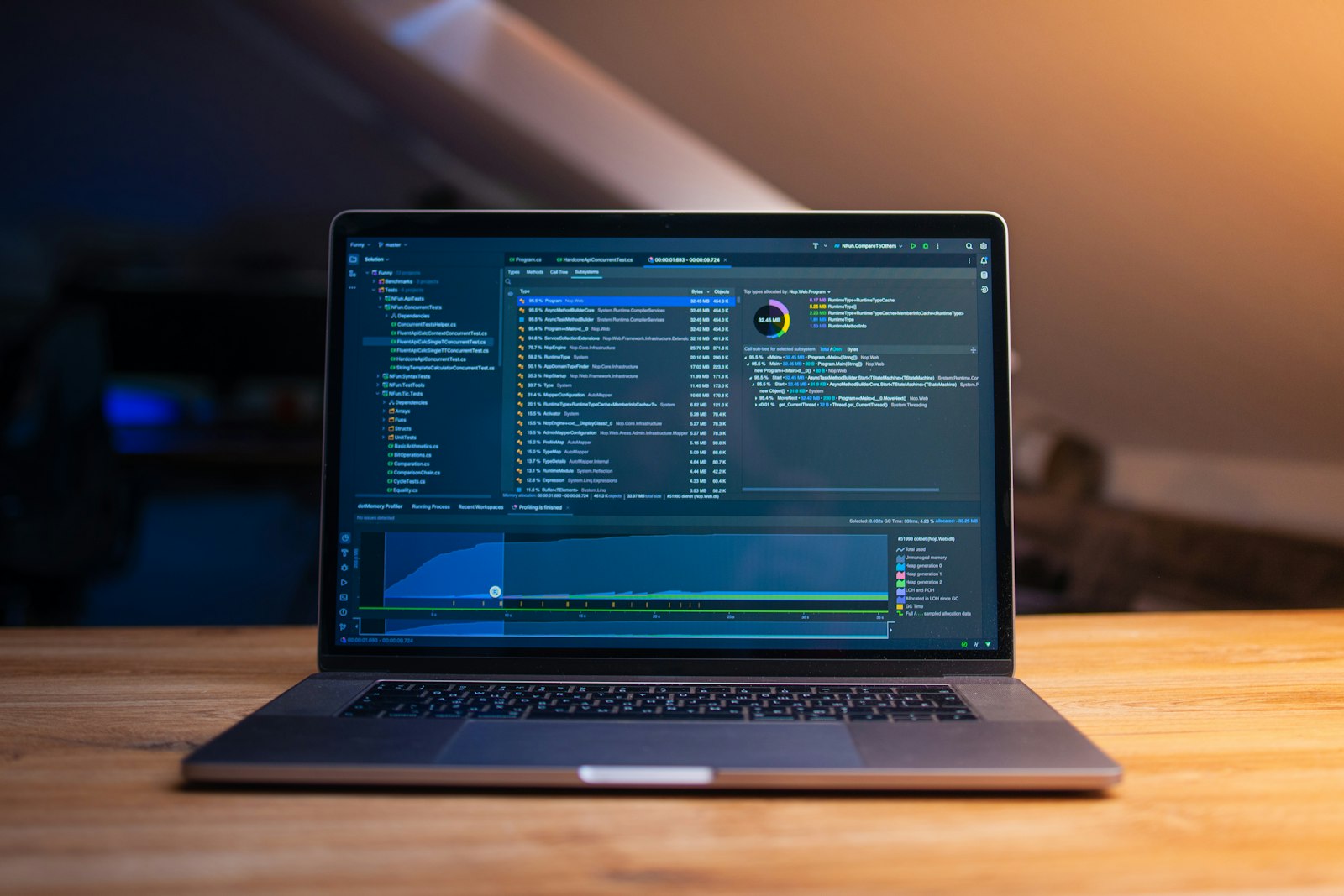 대시보드와 코드가 표시된 노트북 화면